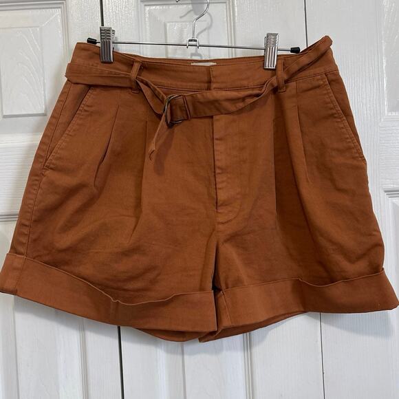 J. Crew Belted D-Ring Relaxed Stretch Cotton Cuffed Shorts Size 4 - Picture 2 of 9